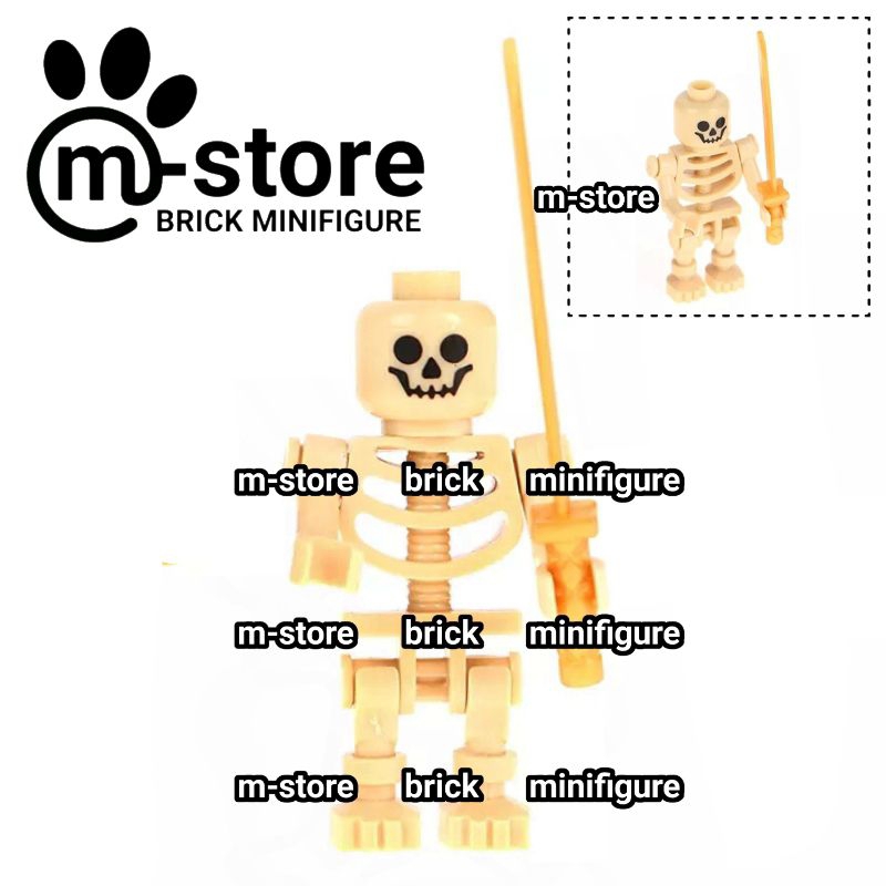 Jual brick skeleton yellow mini toy figure with sword | Shopee Indonesia