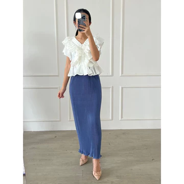 GLITTEN THE LABEL Rok Span Panjang Plisket Lidi Wavy Rok Span Plisket Wavy Rok Plisket Lidi Rok