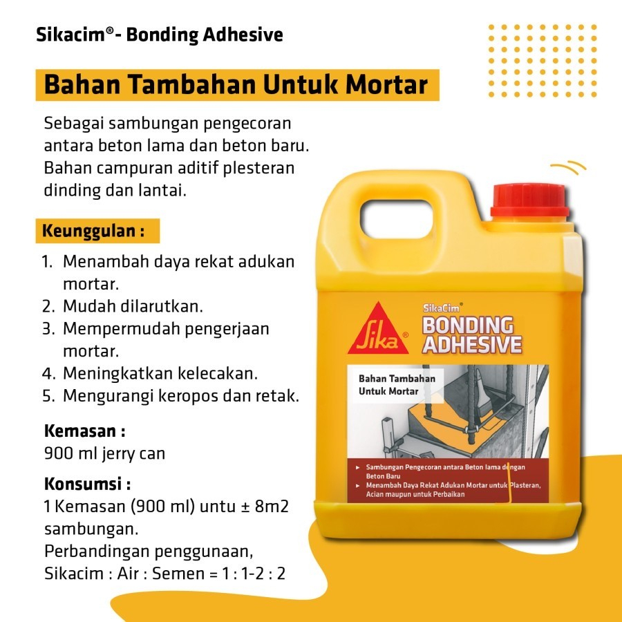 Jual SIKA BOND BONDING ADHESIVE Cim SikaCim Lem Sambungan Melmen Beton