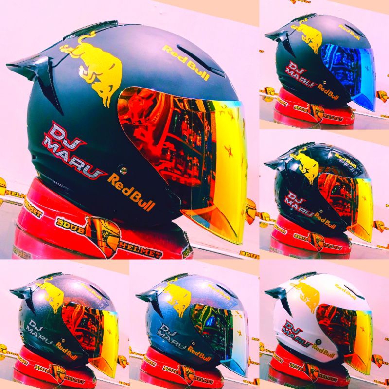 Jual Helm Kyt Dj Maru Red Bull Series Paket Ganteng 100 Original Sni Dot Shopee Indonesia