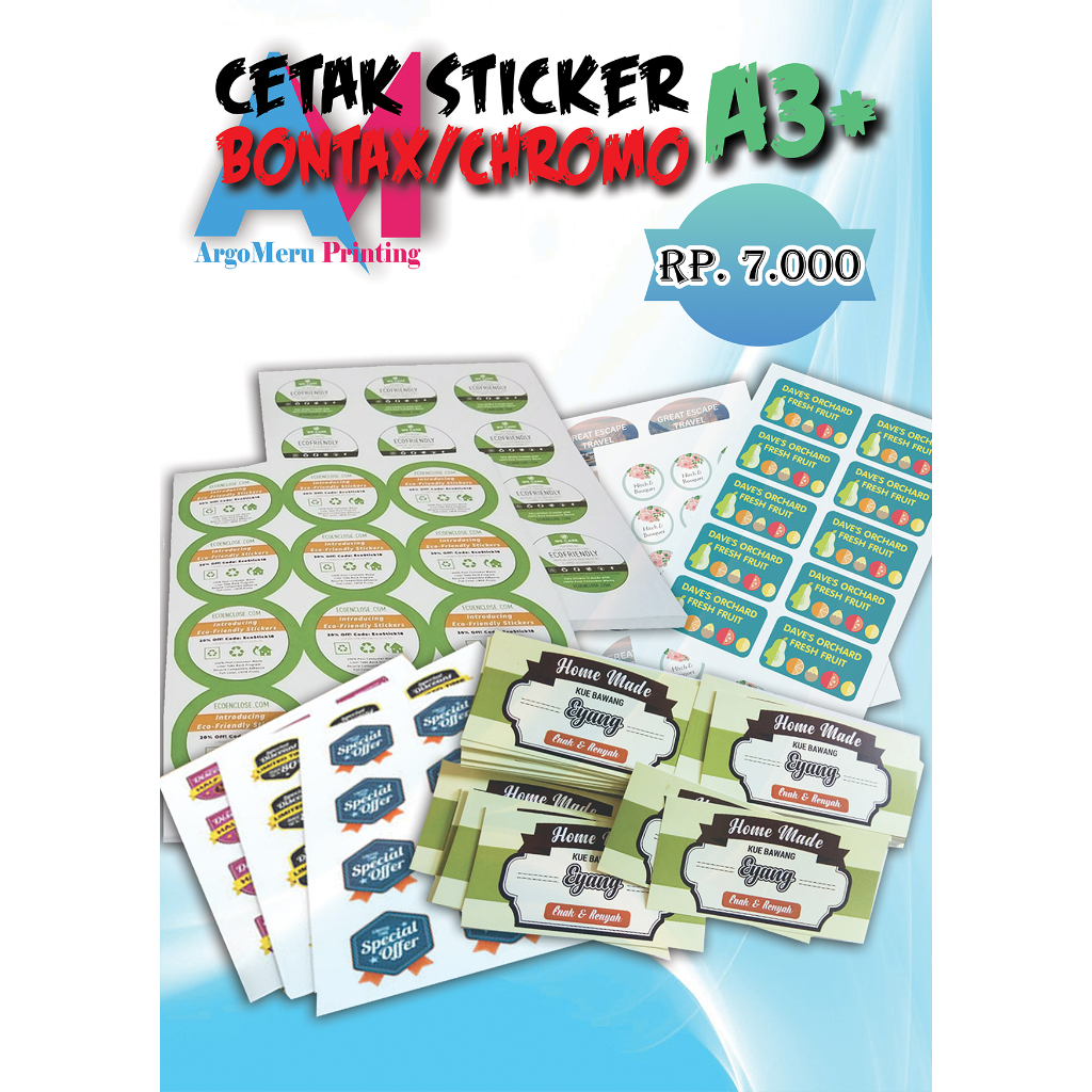 Jual Cetak Stiker Bontax A3 Chromo Stiker Label Shopee Indonesia