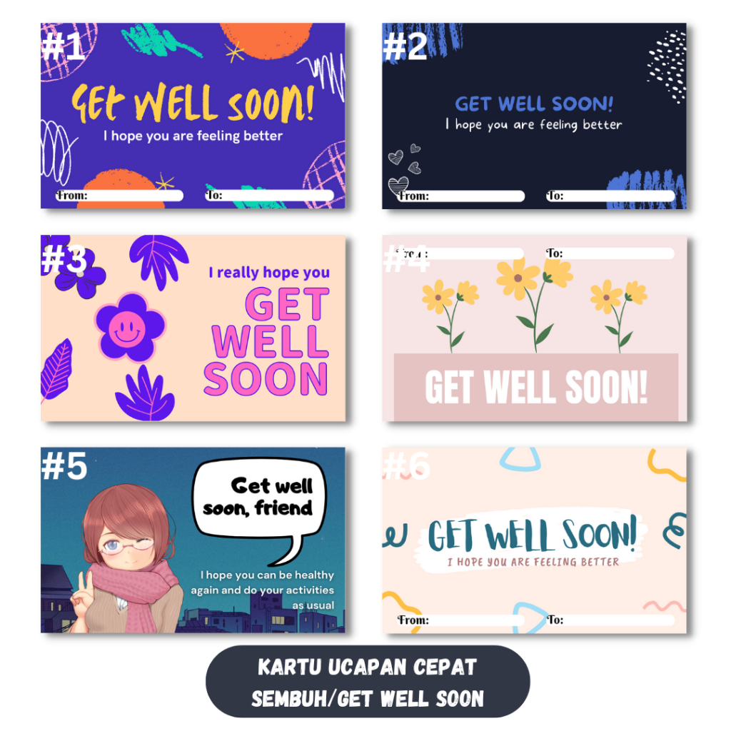 Jual Kartu Ucapan Cepat Sembuh Get Well Soon Greeting Card Cepat Sembuh Get Well Soon Kartu 8323