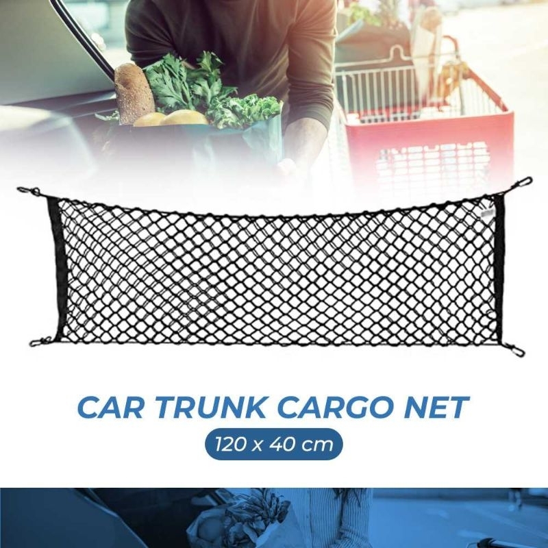 Jual Jaring Bagasi Mobil Cargo Net Organizer Bahan Nilon Karet 120 x 40 cm Shopee Indonesia