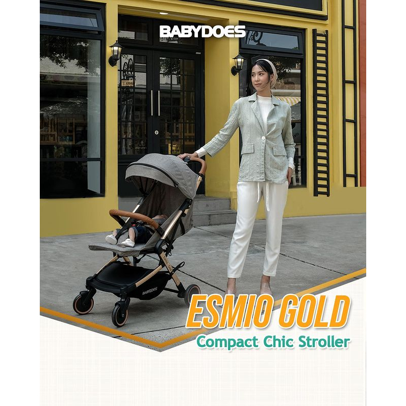 Jual Stroller Bayi Cabin Size Babydoes Esmio Gold CH 3491 Kereta Dorong Bayi Shopee Indonesia