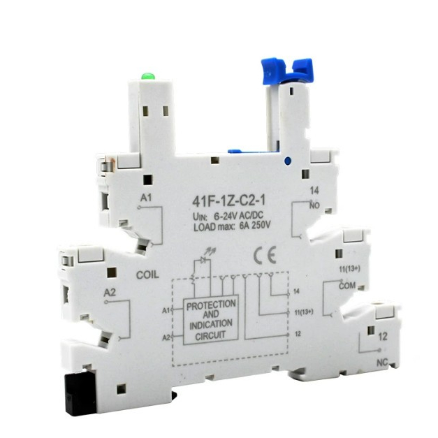 Jual Slim/SSR Relay Mount On Screw Socket with LED Relay 41F-5-ZS 41F ...