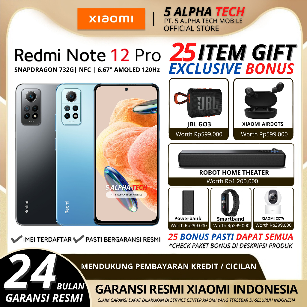 Jual XIAOMI Redmi 12 Pro 4G NFC 6/128GB 8/256GB Garansi Resmi Xiaomi