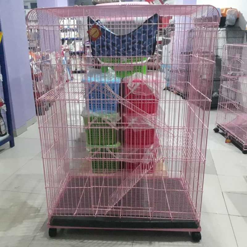 Jual OCTAGON CAT-02 Kandang Tingkat Anjing Kucing Pet Cage Besi Lipat ...