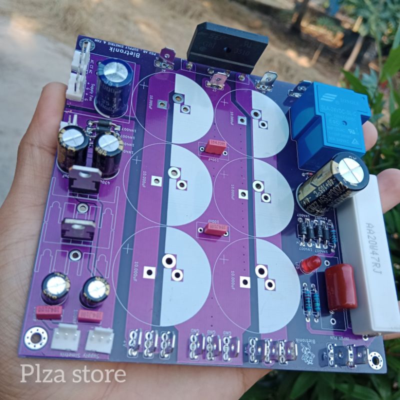 Jual PCB PSU 6 ELKO CLASS AB LENGKAP SOFTSTART/TEGANGAN SIMETRIS/FAN