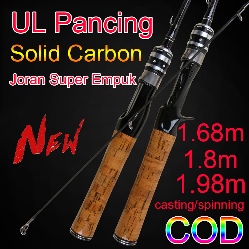  MADALIAN 1.68M Lure Rod Solid Pole UL Carbon Spinning