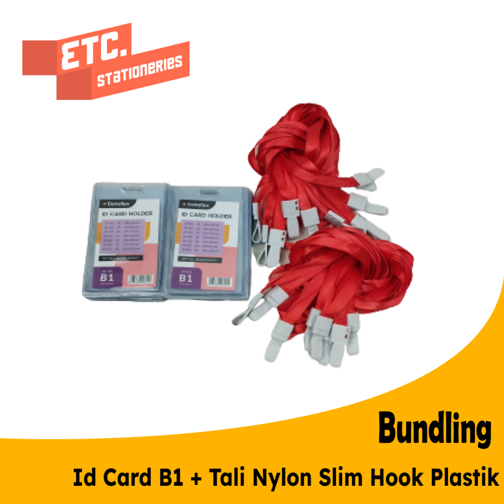 Jual Paket Bundling Id Card B Tali Nylon Slim Hook Plastik Cbt Nylk