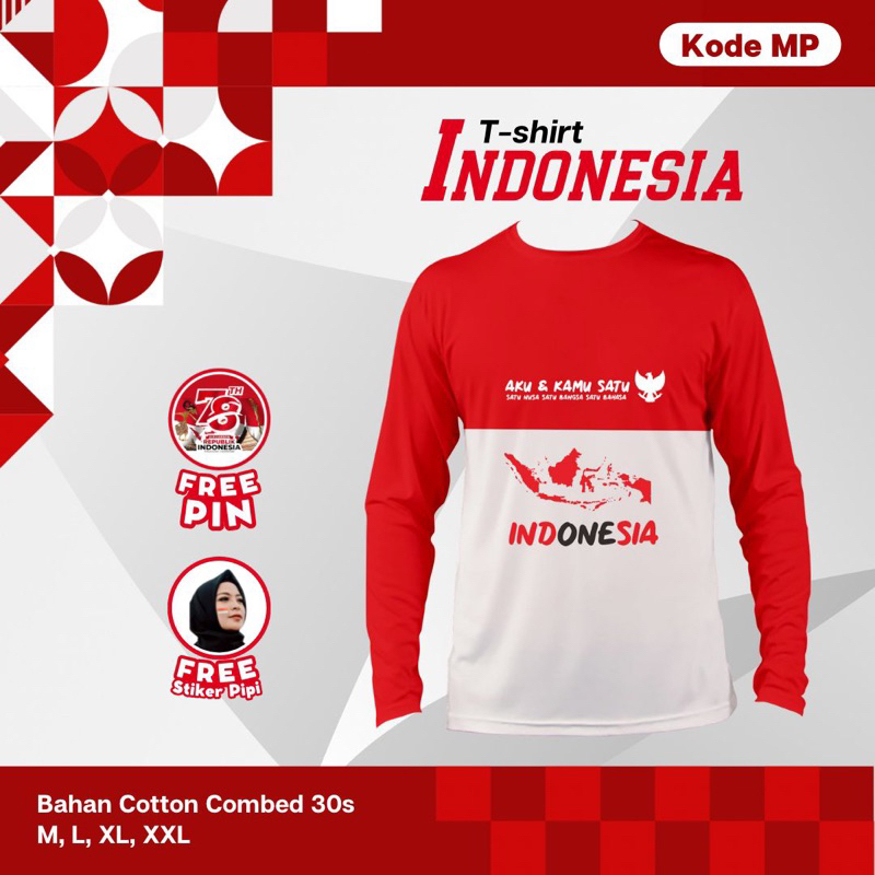 Jual KAOS T SHIRT KEMERDEKAAN MERAH PUTIH 17 AGUSTUS INDONESIA REGLAN