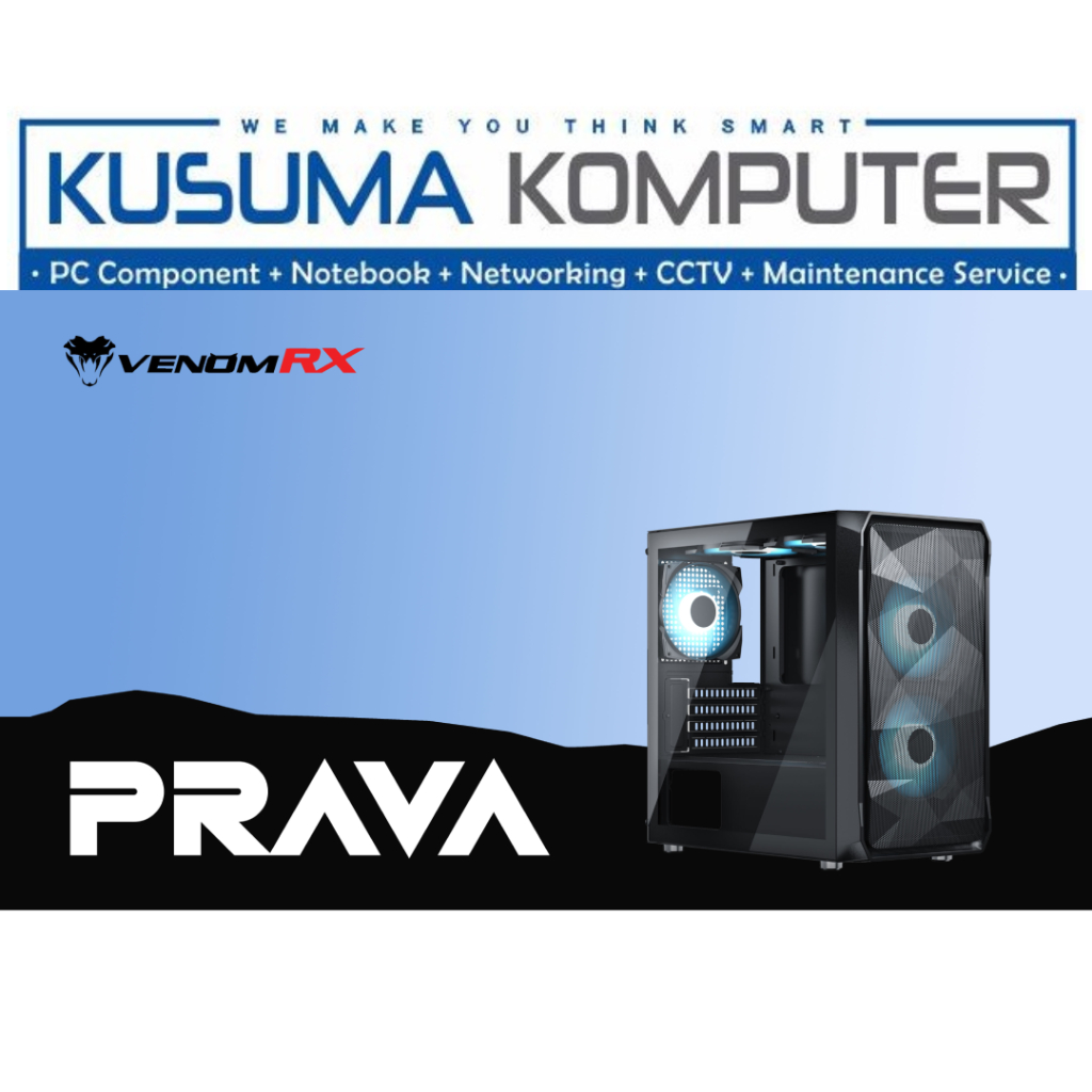 Jual Venomrx PRAVA Black + 2 Fan ARGB Micro ATX Casing PC | Shopee ...