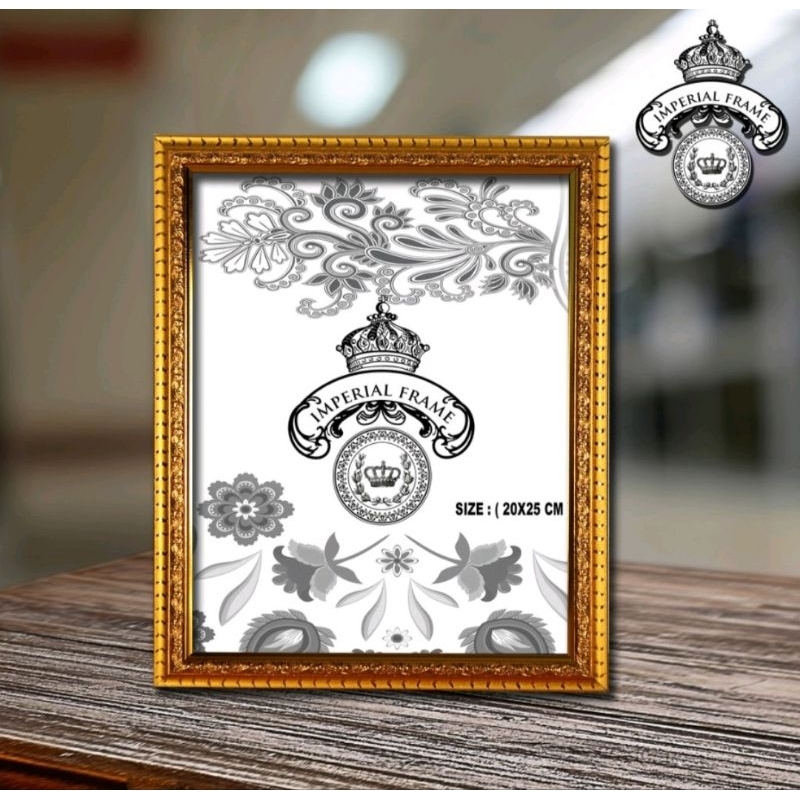 Jual Bingkai Frame Figura Foto 10R ( 20x25 cm ) gradasi ukir gold ...