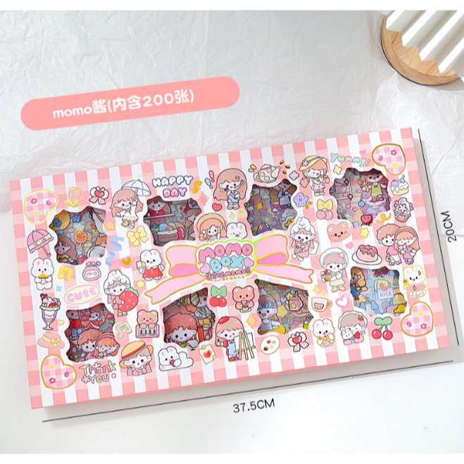 Jual Mixed model Sticker BOX 200 lembar PVC Plastik Deco Scarpbook anti ...