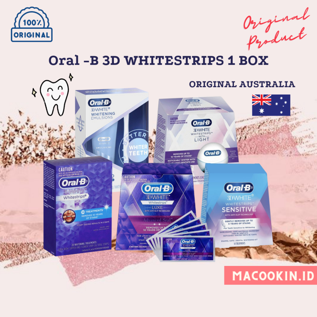 Jual ORALB WHITE STRIPS WHITENING 3D ADVANCED SEAL 1 BOX LUXE ORAL B