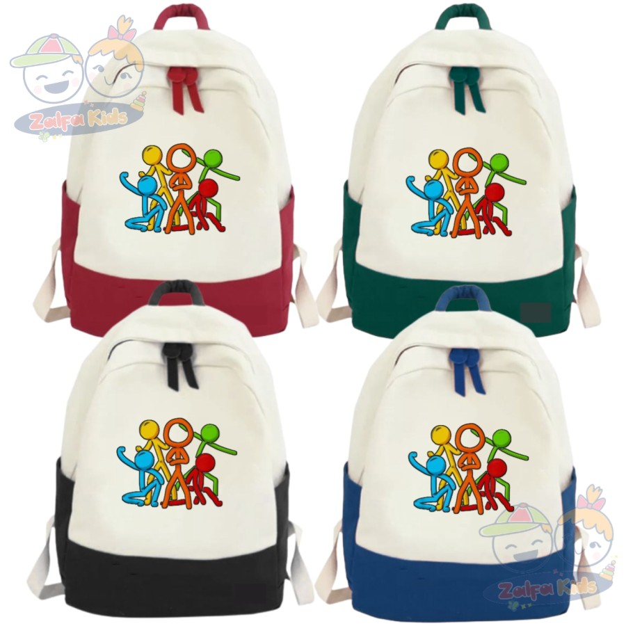 Jual TAS RANSEL BACKPACK / TAS SEKOLAH ANAK ANAK STICK MAN ALAN BECKER ...