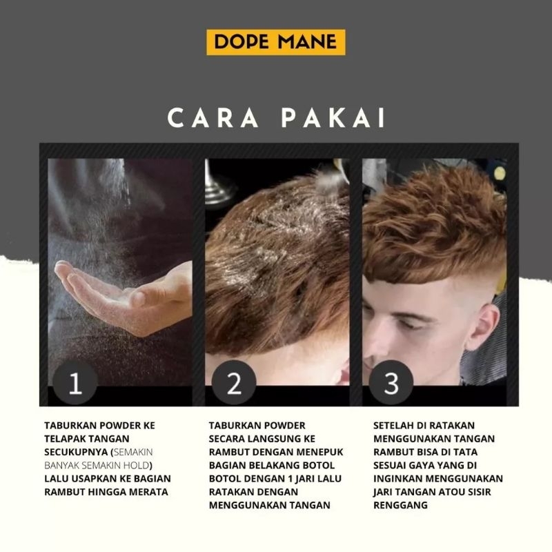 Jual DOPE MANE HAIR POWDER ISI BANYAK 20GR | Shopee Indonesia