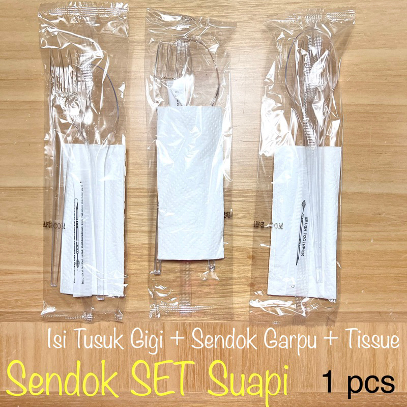 Jual 1 Pcs Sendok Garpu Set Suapi Tusuk Gigi Tissue Sendok Garpu