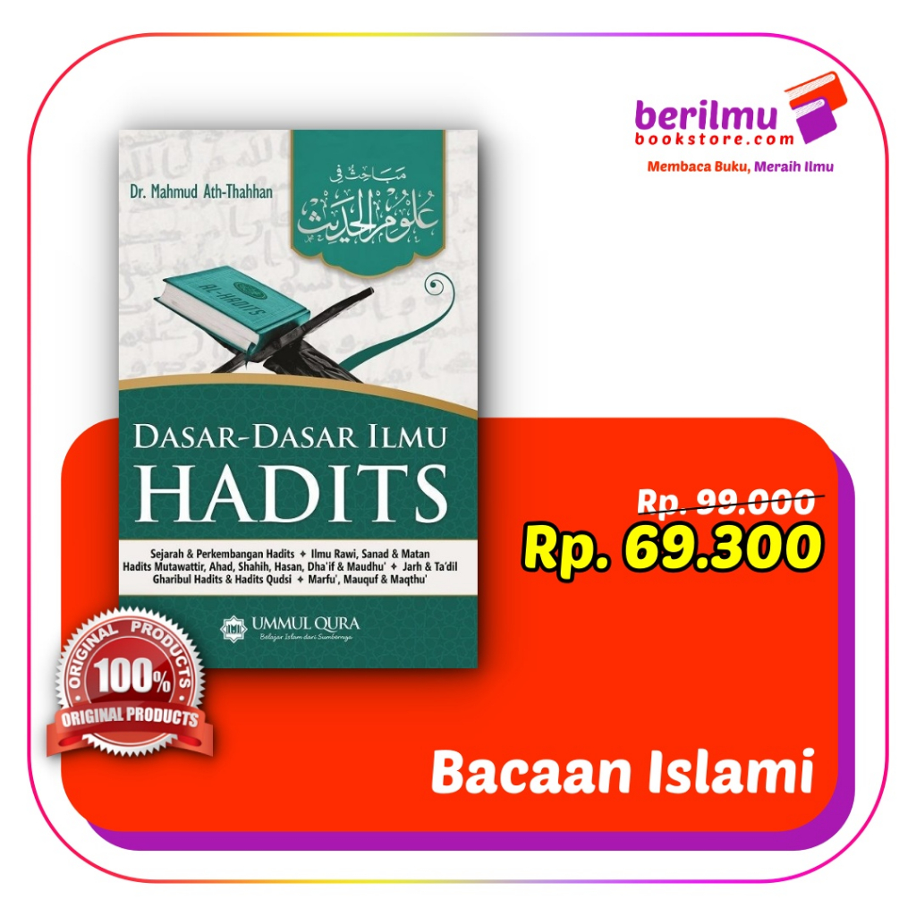 Jual Buku Dasar Dasar Ilmu Hadits 100 Buku Original Buku Islami Hard Cover Penulis Dr 7295