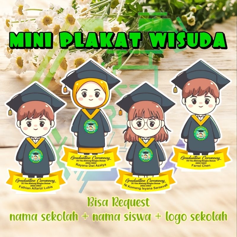 Jual Mini Plakat Akrilik Wisuda / Plakat wisuda anak TK / PAUD / SD