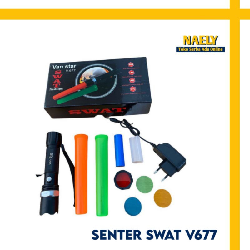 Jual LAMPU SENTER SWAT DOUBLE CONE | Shopee Indonesia