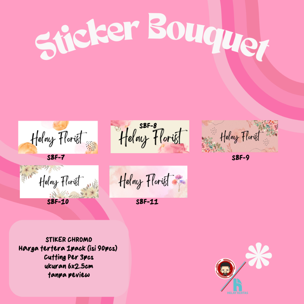 Jual [ISI 90PCS] 1HARI JADI | STICKER BOUQUET MURAH BISA CUSTOM/STICKER ...