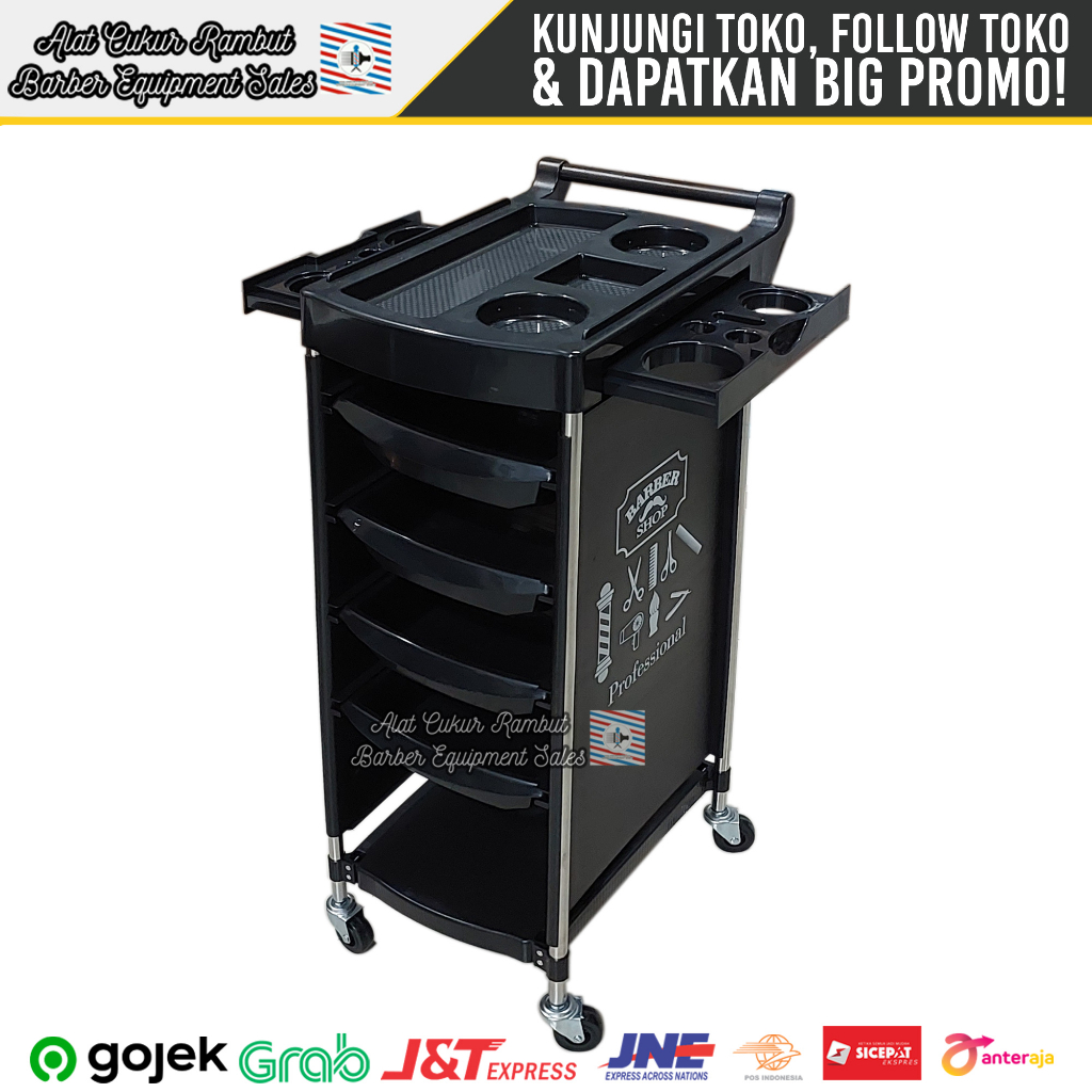 Jual Trolley Trolly Troli Rak Dorong Alat Barber Barbershop Salon Cukur ...