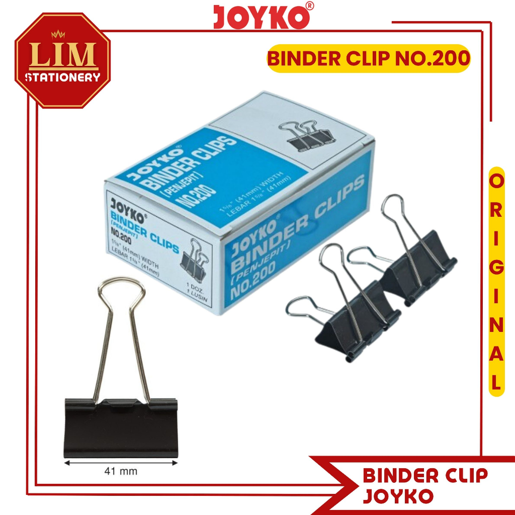Jual Binder Clip Joyko No.200 / Klip Kertas (12Pcs) Shopee Indonesia