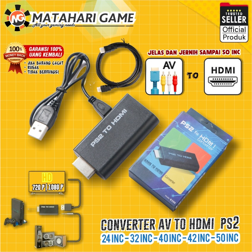 PS2 To HDMI Adaptor Converter HDMI PS2 Resolusi HD 720 1080P