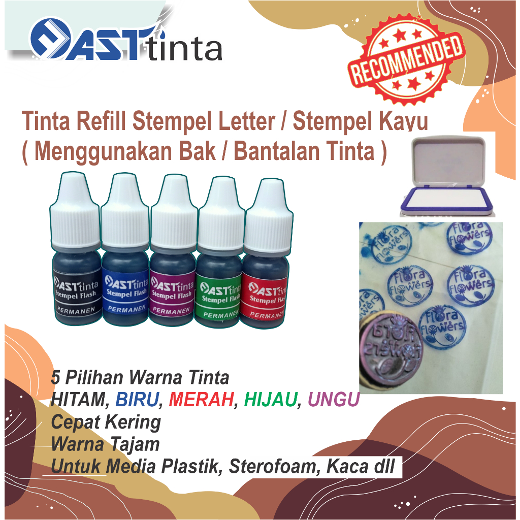 Jual Tinta Permenen I Stamp Pad I Bak Bantalan Tinta I Stempel Plastik Cup Gelas Sterofoam 8031