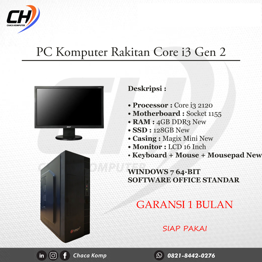 Jual PC RAKITAN CORE I3 GEN 2 FULLSET Shopee Indonesia