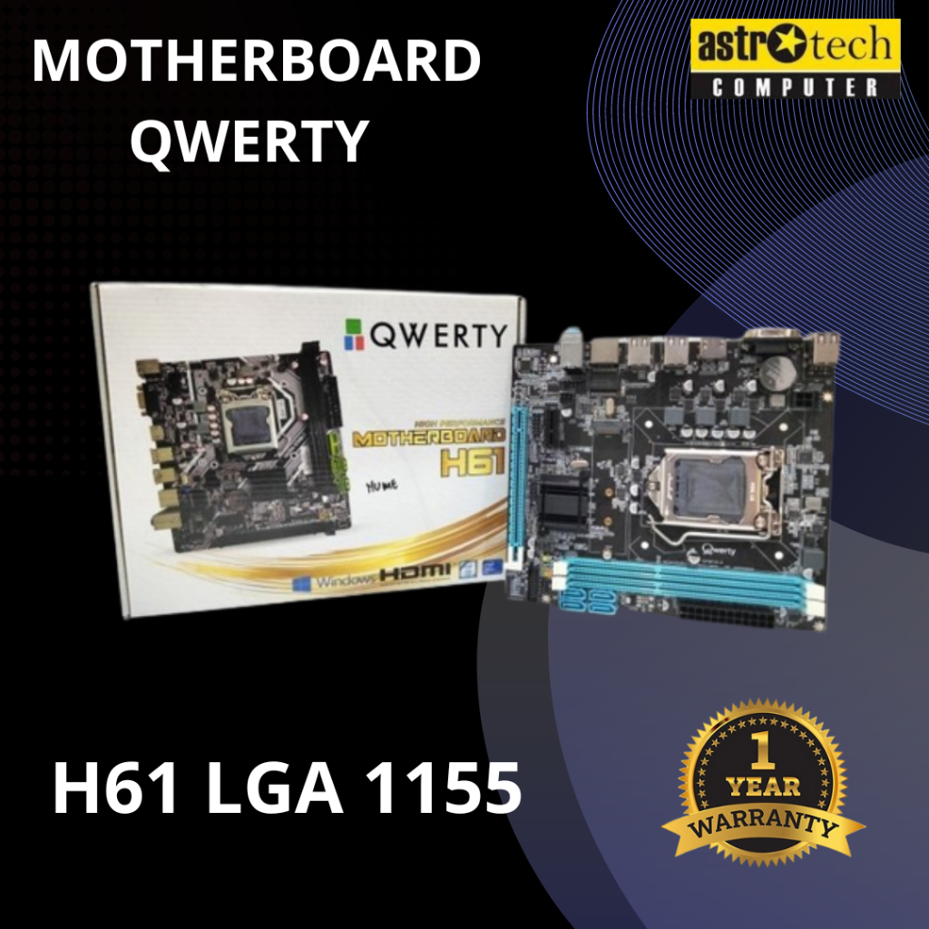 Jual MOTHERBOARD H61 QWERTY DDR3 USB3 MOBO LGA 1155 INTEL I3 I5 I7 HDMI ...