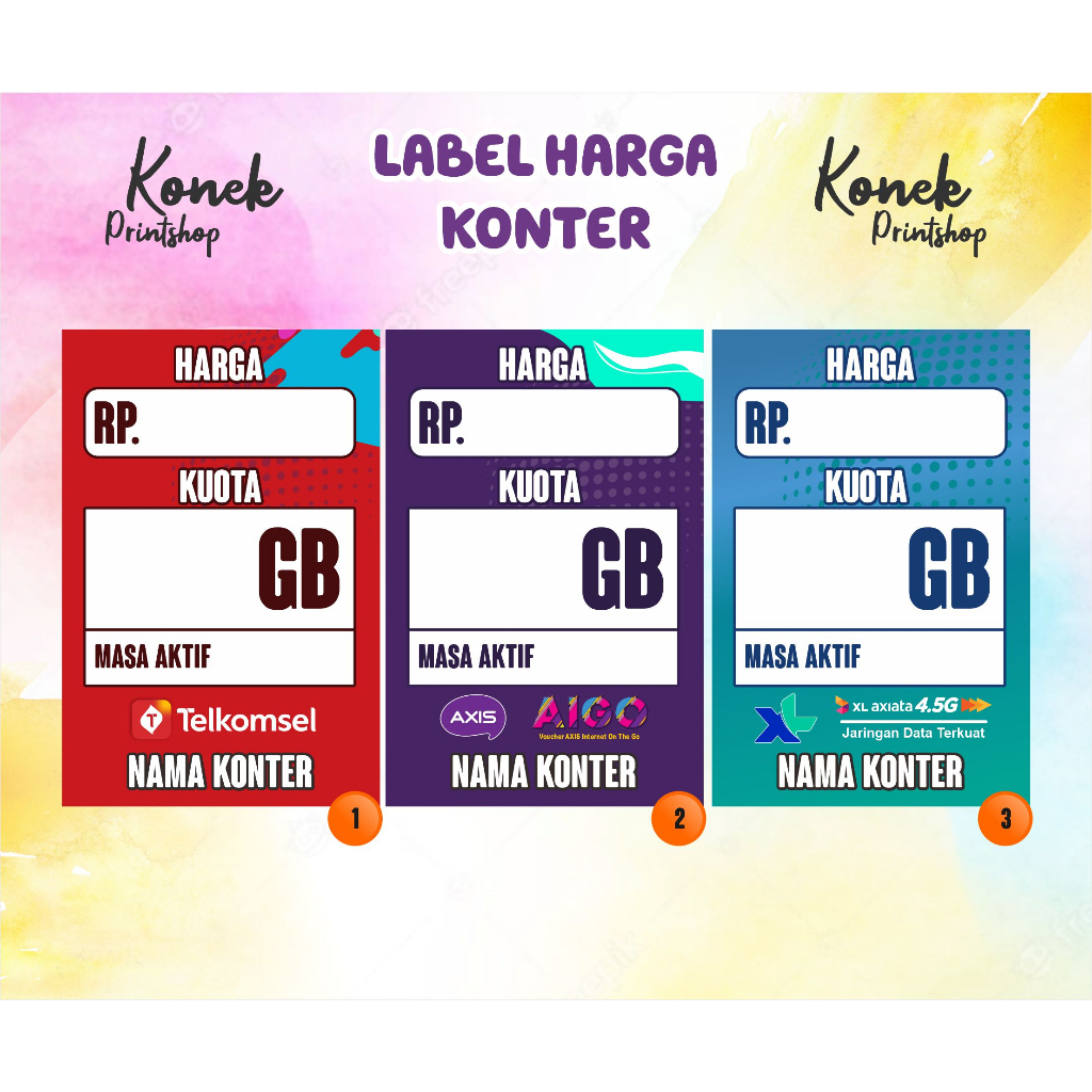 Jual Voucher Harga Konter Label Harga Konter Display Harga Etalase ...
