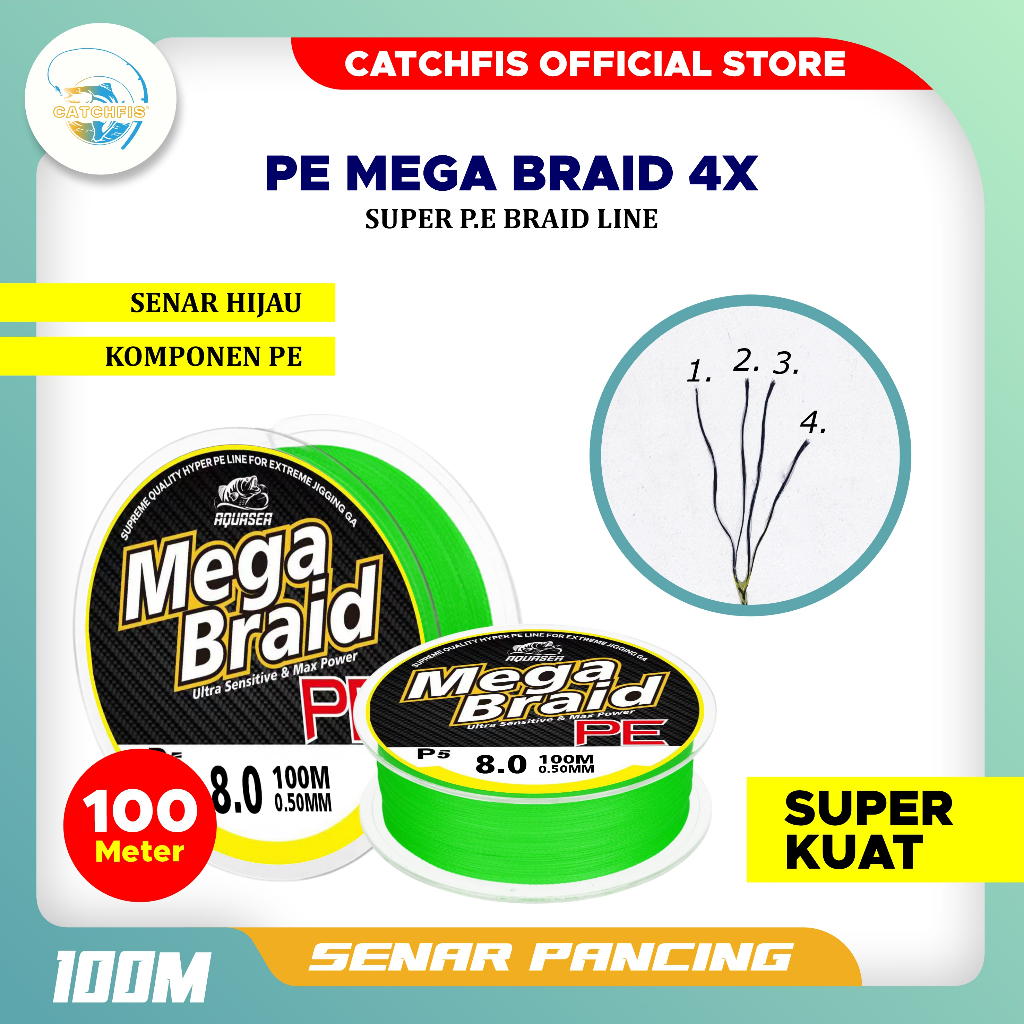 Jual Catchfis - Senar Pancing PE Mega Braid Fishing Line Senar Pancing ...