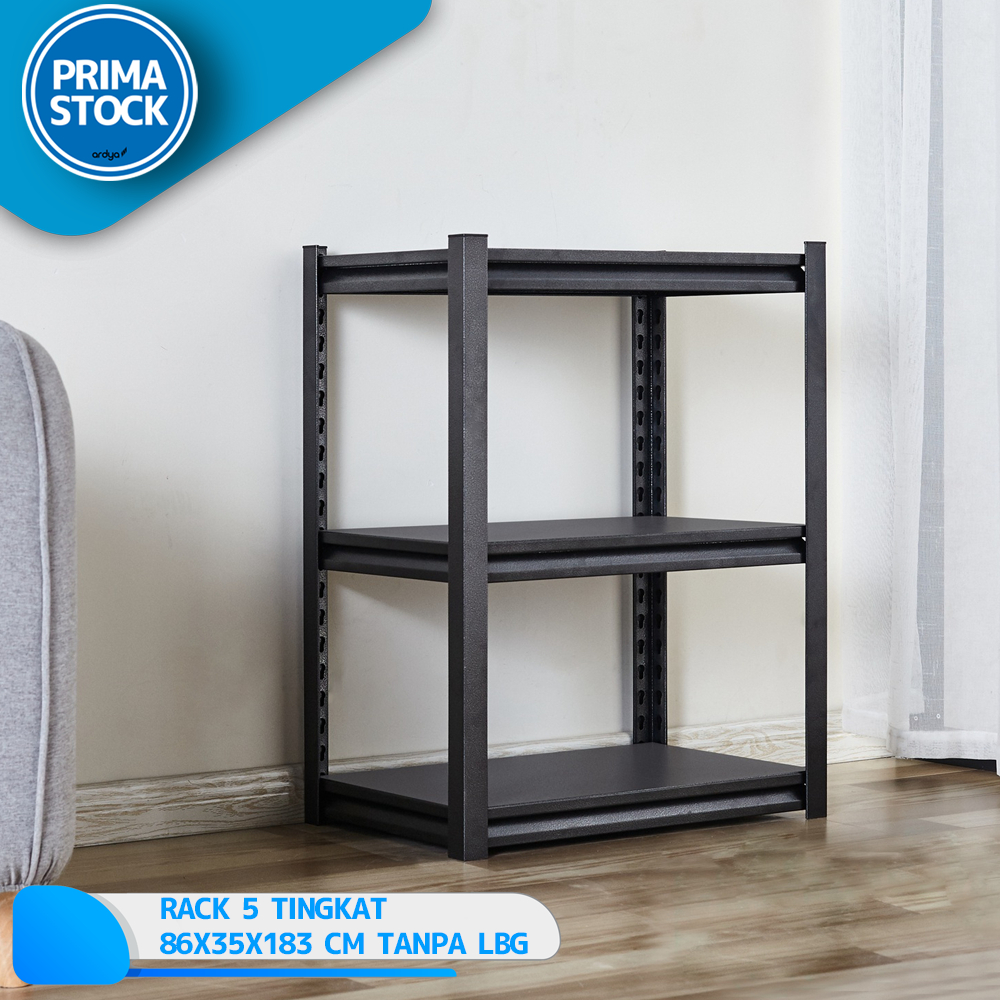Jual RAK BESI SIKU TANPA BAUT & LUBANG 5 TINGKAT 86X35X183 CM BOLTLESS ...