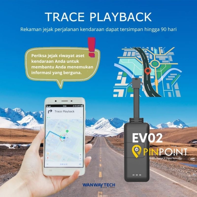 Jual PAKET Pasang+Setting GPS Tracker WanWay EV02 Bisa Matikan Mesin