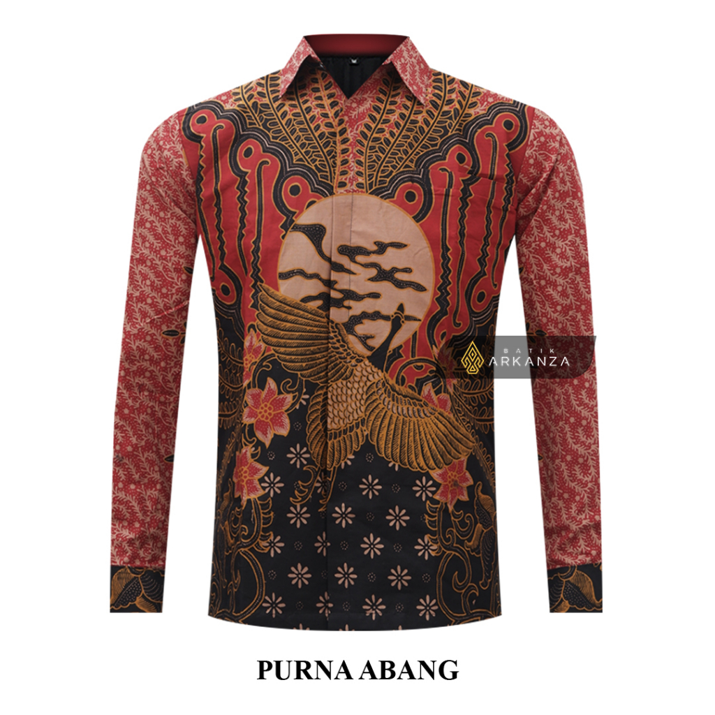 Jual BATIK ARKANZA Motif PURNA ABANG Hem Atasan Kemeja Baju Batik Pria ...