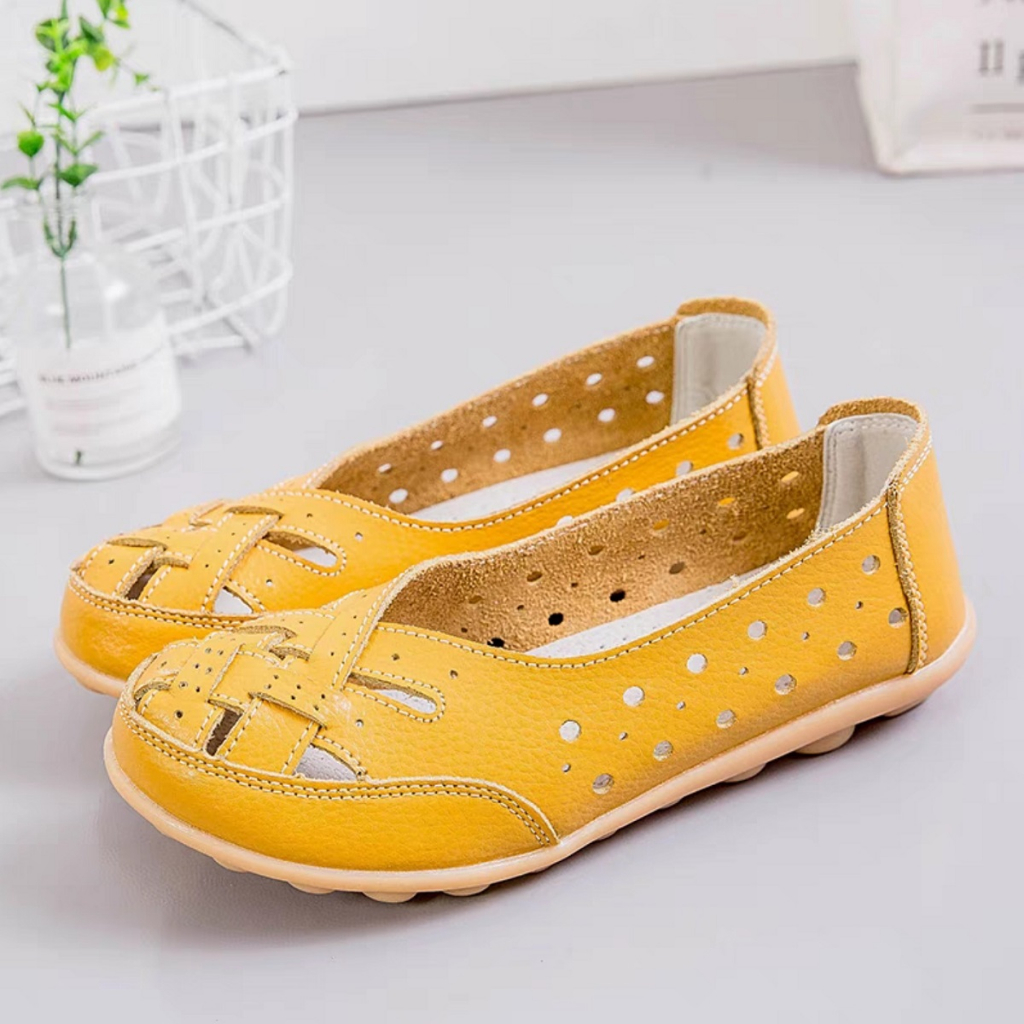 Jual 100 Kulit Asli Import Sepatu Kerja Wanita Flat Shoes Nyaman Cewek