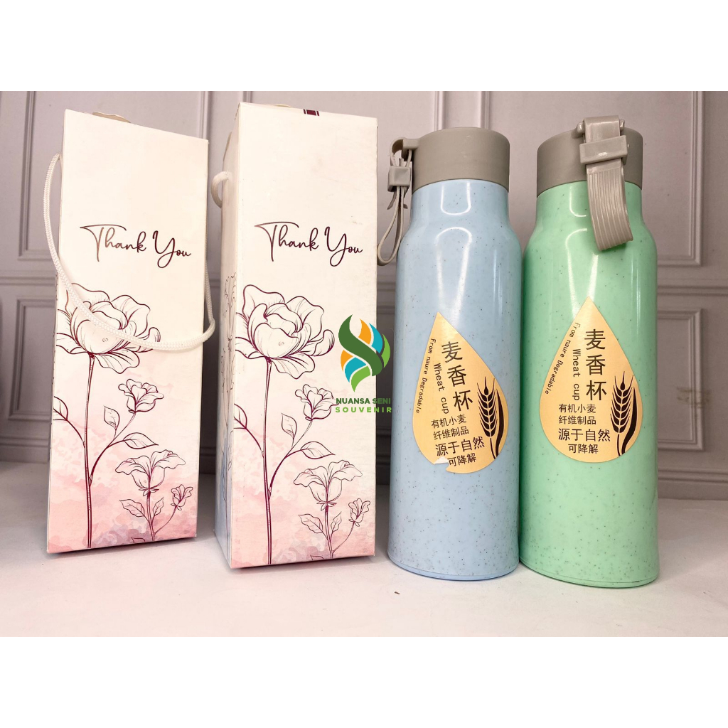 Jual Souvenir Botol Tumbler Infused Water Kaca Motif Jerami Termos Travel Kaca Minum Shopee 5300