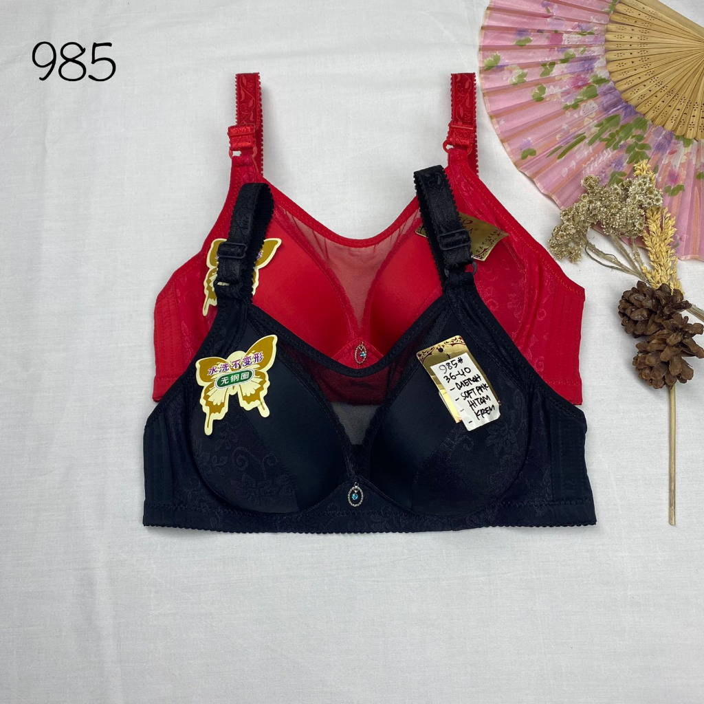 Jual BRA / BH WANITA 985 TANPA KAWAT KAIT 3 SIZE 36-42 PAKIAN DALAM