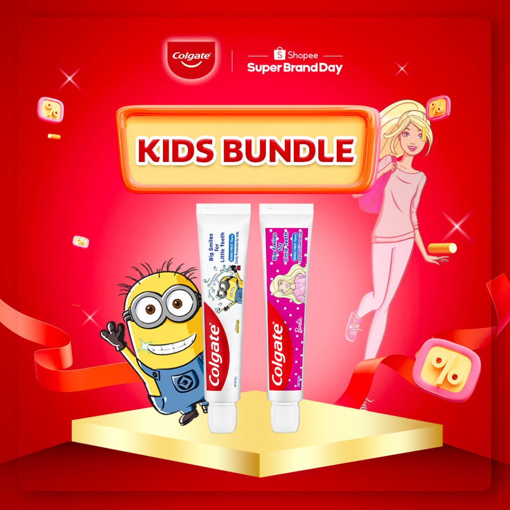 Jual Colgate Kids Pair Toothpaste Minion + Barbie 40g - Pasta Gigi Anak ...