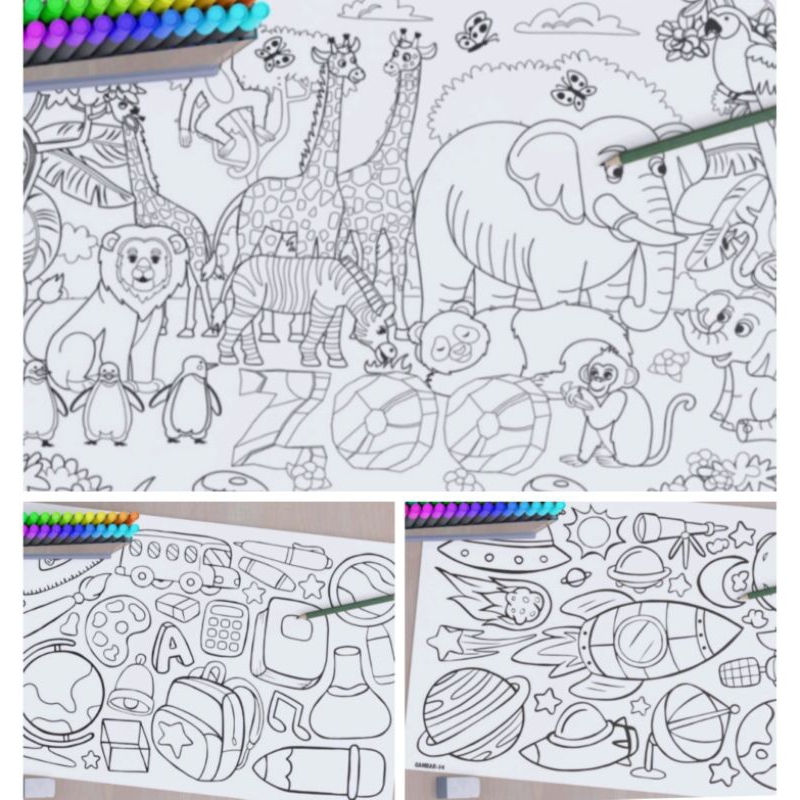 Jual Kertas Mewarnai / Kertas Gambar Mewarnai | Shopee Indonesia