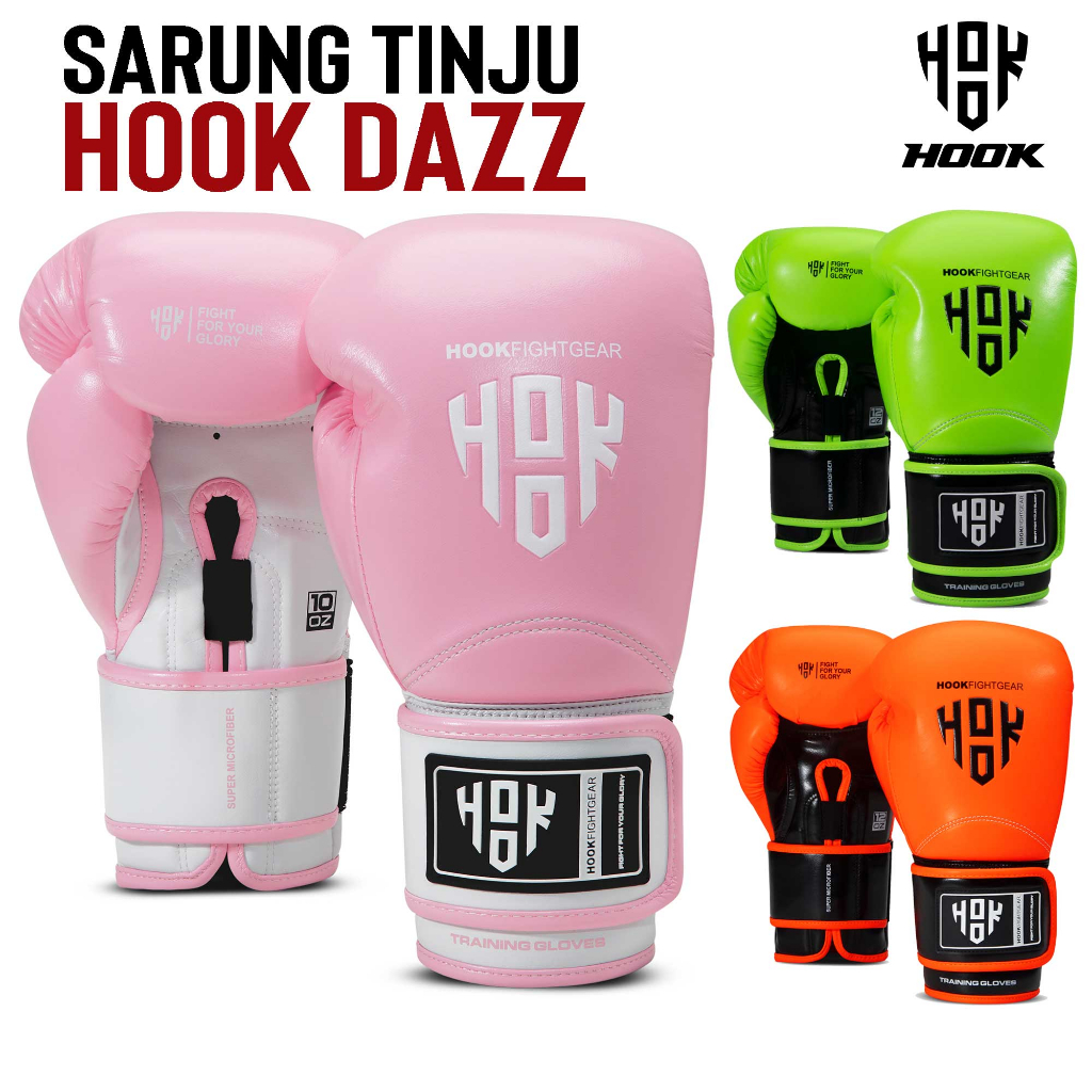 BOXING GLOVES HOOK FIGHT GEAR MERAH, SARUNG TINJU HOOK, SARUNG MUAY THAI  HOOK, GLOVE MUAY THAI HOOK