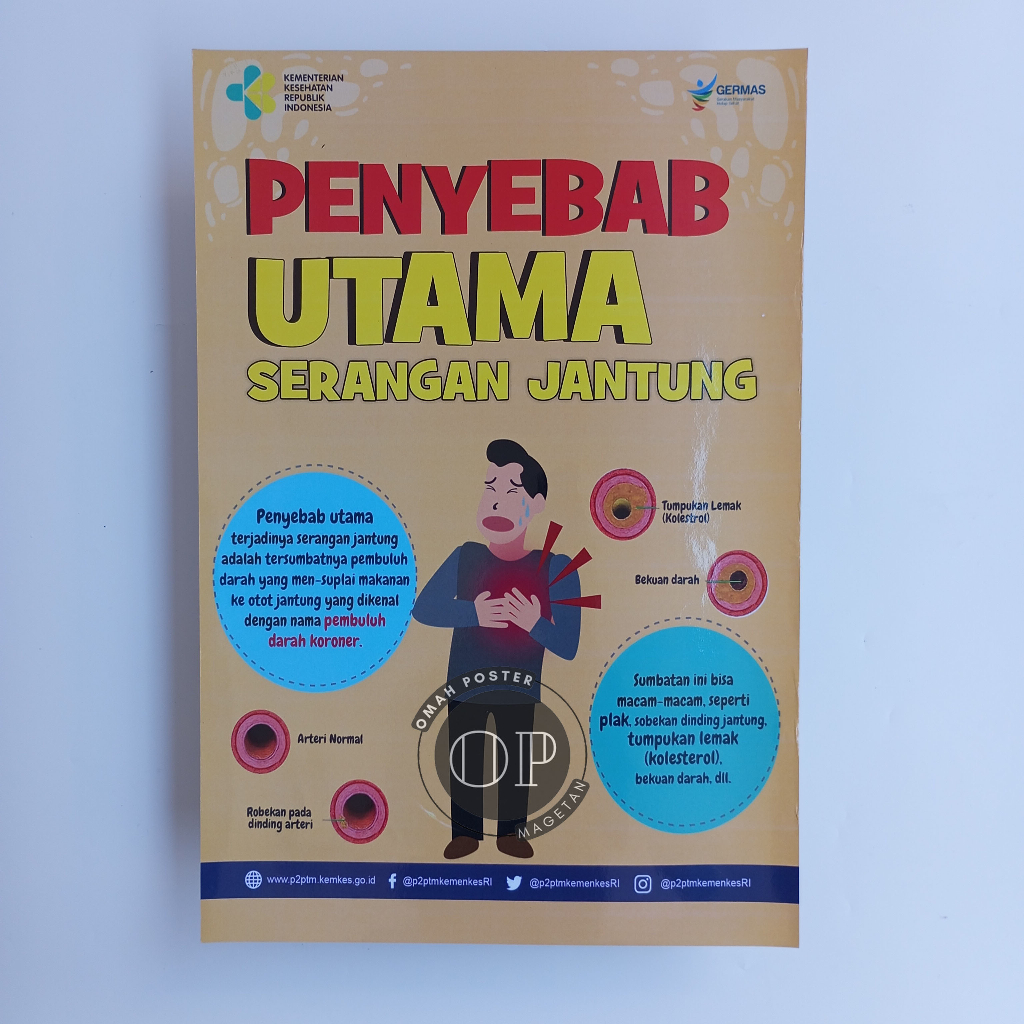 Jual Poster Penyebab Utama Serangan Jantung - Poster Lansia PTM ...