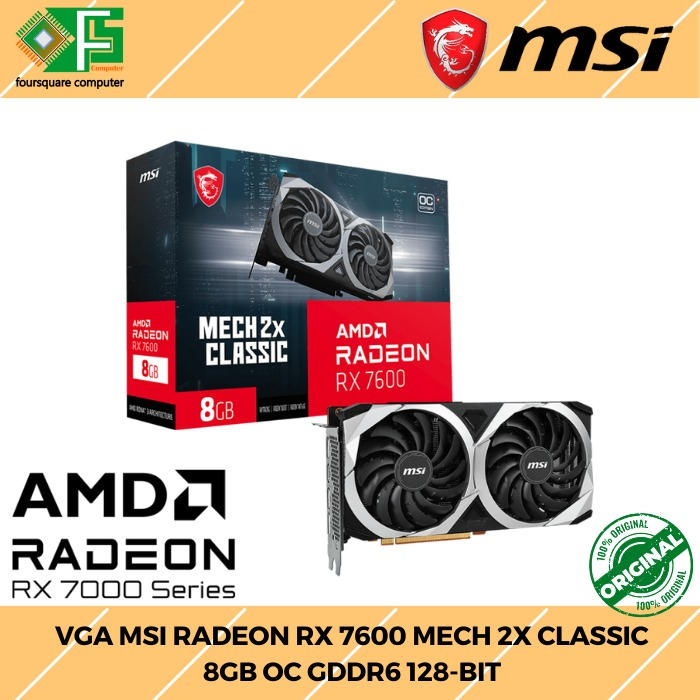 Jual VGA MSI Radeon RX 7600 MECH 2X CLASSIC 8GB OC GDDR6 Resmi | Shopee ...