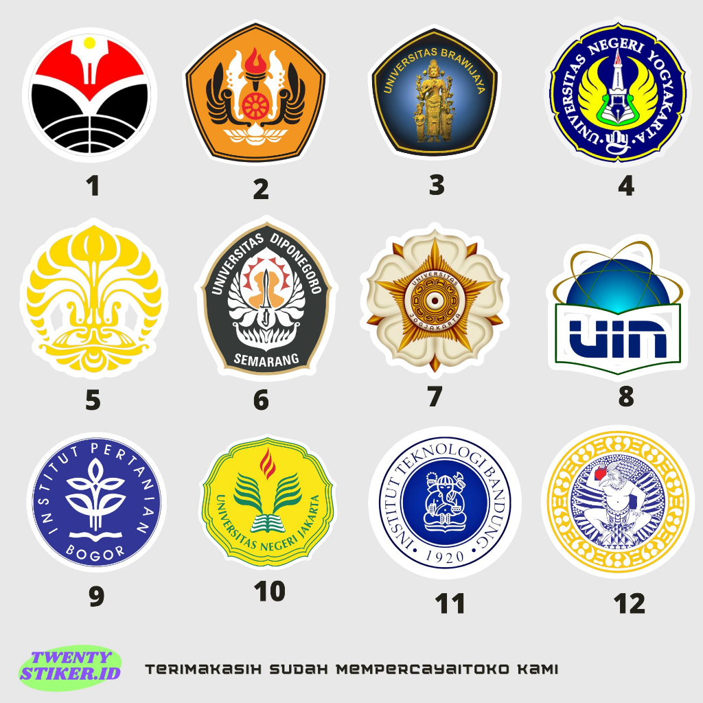 Jual Stiker Tempel Logo Universitas Shopee Indonesia