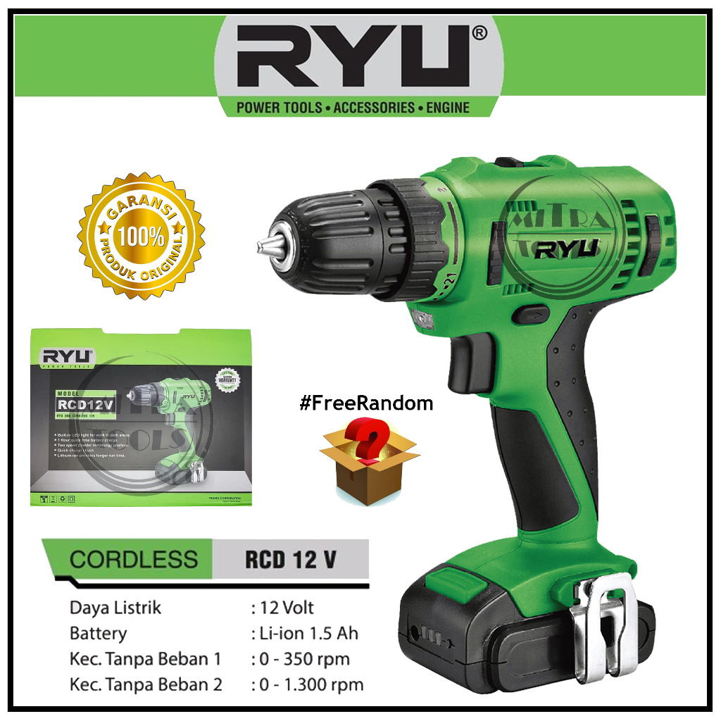 Jual Ryu Rcd V Mesin Bor Baterai Cordless Drill Volt Mesin Bor