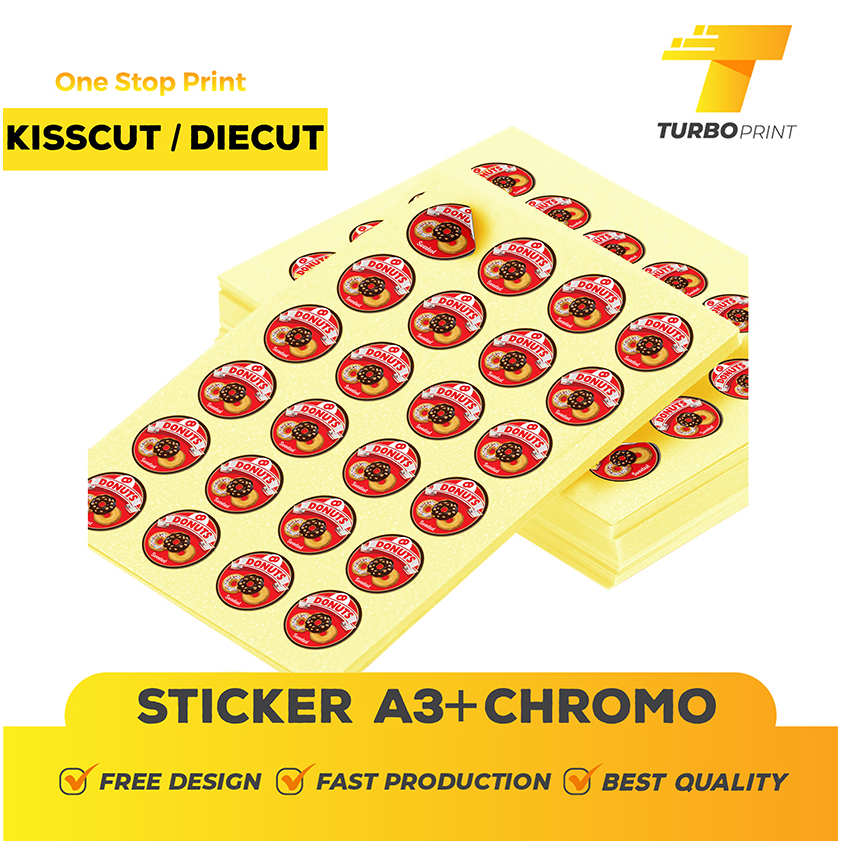 Jual Cetak Sticker A3 Chromo Print Custom Stiker Label Kemasan