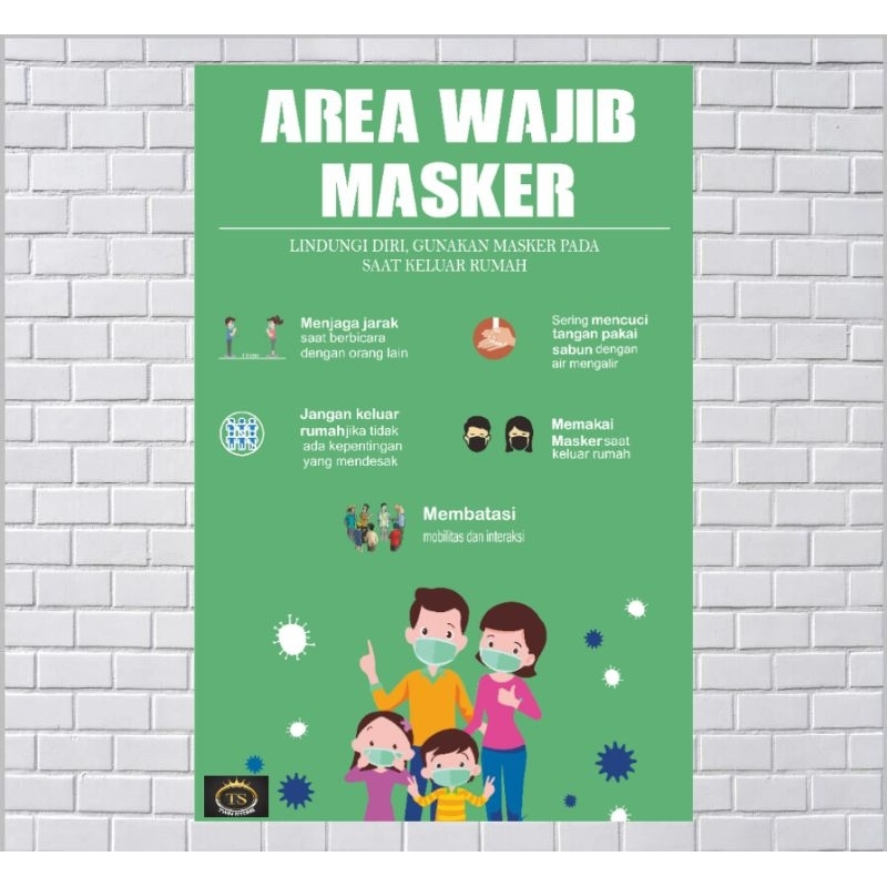 Jual Poster Kesehatan Tentang Area Wajib Masker | Shopee Indonesia