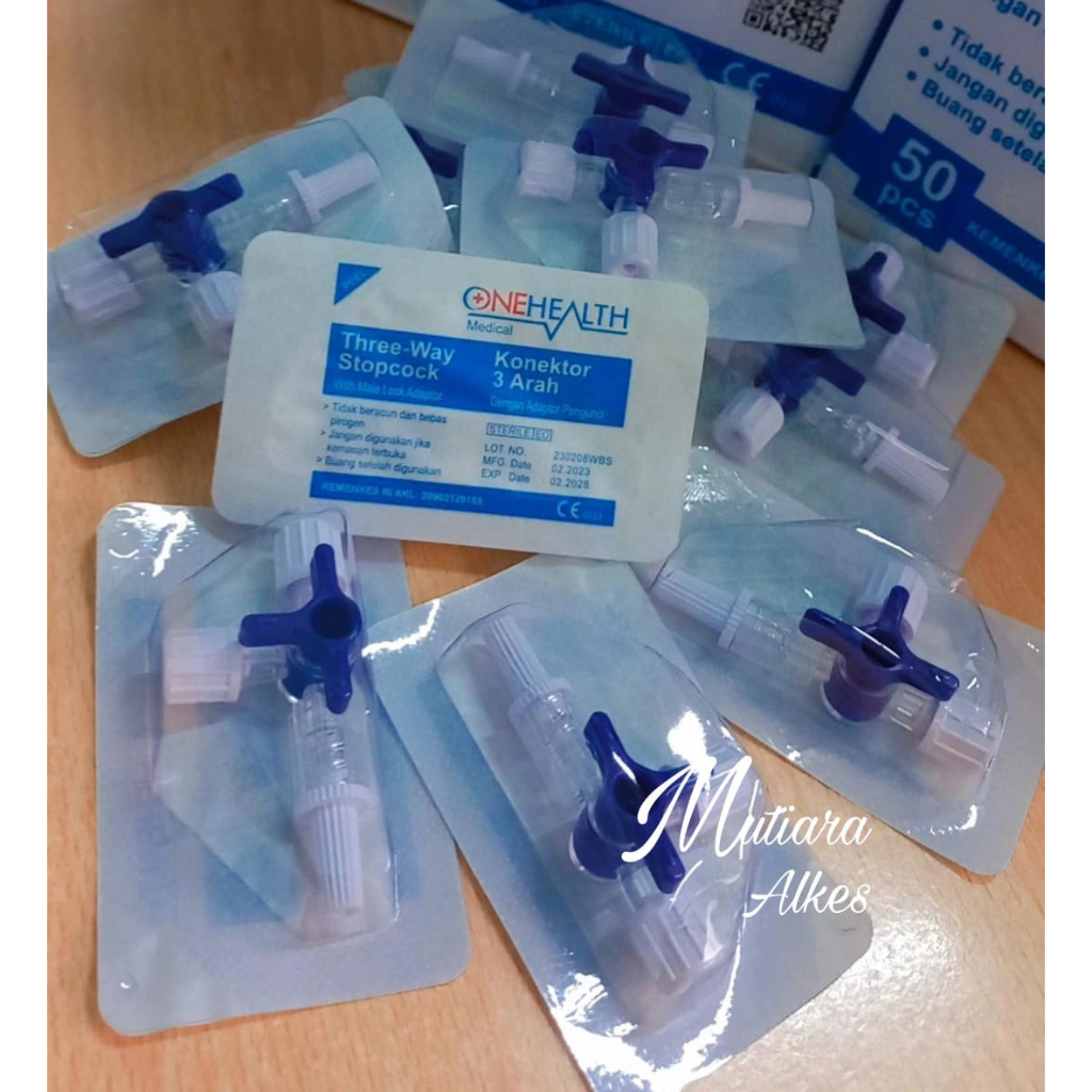 Jual ONEHEALTH 3 Way Stopcock Threeway Sambungan Konektor Selang Infus ...